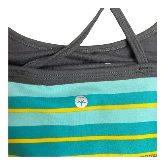 Soybu Yoga Exercise Athletic Dress Yellow Teal Strappy Back Womens size Medium - Picture 6 of 13